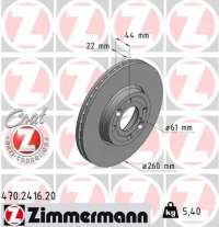 470241620 zimmermann Диск тормозной передний к Nissan Micra K12 Арт 72181443