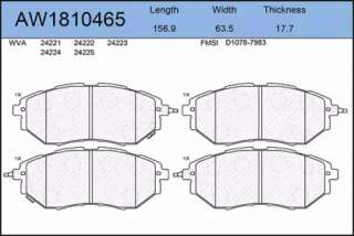 aw1810465 aywiparts Тормозные колодки комплект к Subaru Tribeca Арт 73663375