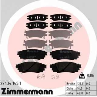 224341451 zimmermann Тормозные колодки задние к Lexus RX 4 Арт 72174250
