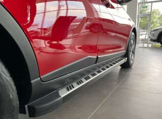 Обвес (комплект) боковые алюминиевые подножки M Line Grey Dacia Sandero Stepway 2 2019г.  - Фото 2