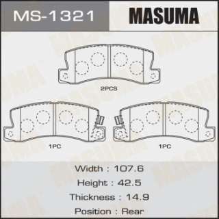 ms1321 masuma Тормозные колодки задние к Toyota Camry V20 Арт 72230758