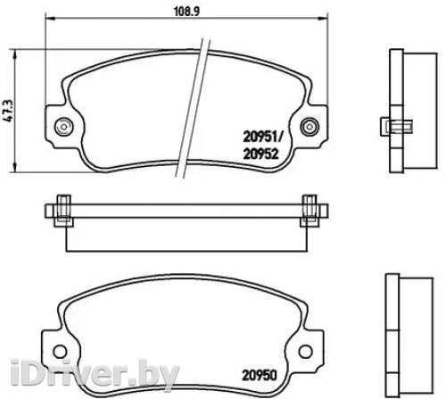 Тормозные колодки комплект Fiat 131 2000г. p23013 brembo - Фото 1