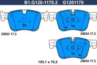 b1g12011702 galfer Тормозные колодки комплект к Citroen C4 Picasso 2 Арт 73676234