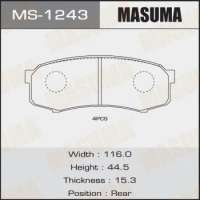 ms1243 masuma Тормозные колодки задние Toyota Land Cruiser 100 Арт 72230754, вид 1