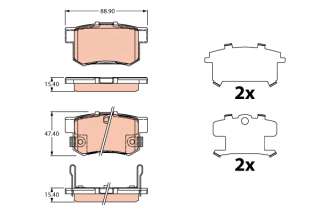 gdb3516 trw Тормозные колодки задние Fiat Sedici 1 Арт 72197680, вид 1