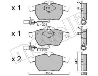 2201813 metelli Тормозные колодки комплект к Audi A6 C5 (S6,RS6) Арт 73665160