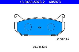 13046059732 ate Тормозные колодки комплект к Ford Probe 2 Арт 73669797