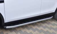 Пороги с накладным листом алюминиевые подножки NewStarGrey Mitsubishi Pajero 2 2003г.  - Фото 6