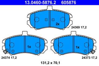 13046058762 ate Тормозные колодки комплект к Hyundai Elantra XD Арт 73669782