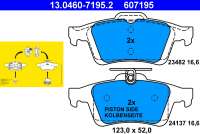 13046071952 ate Тормозные колодки комплект к Opel Vectra B Арт 72170200